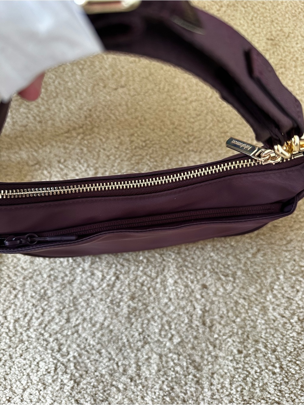 Lululemon City Essentials Small Shoulder Bag 3L- Plum with Gold Hardware - Picture 5 of 9